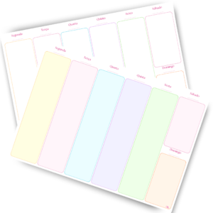 Planner semanal - dias úteis | CORES