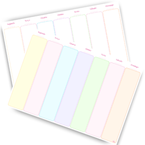 Planner semanal - 7 dias | CORES