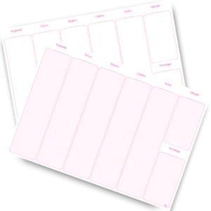 Planner semanal - dias úteis | PINK
